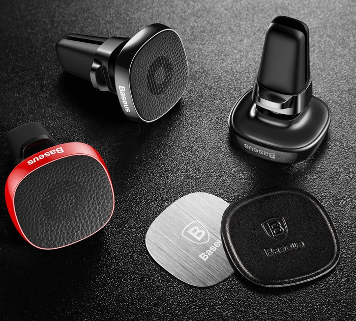 Car Air Outlet, Mobile Phone Holder, Magnetic Car Holder, Leather Type